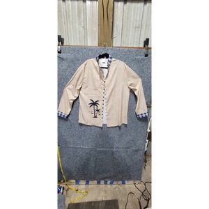 Men's Full Front Button-Up‎ Long Sleeve Shirt Size L